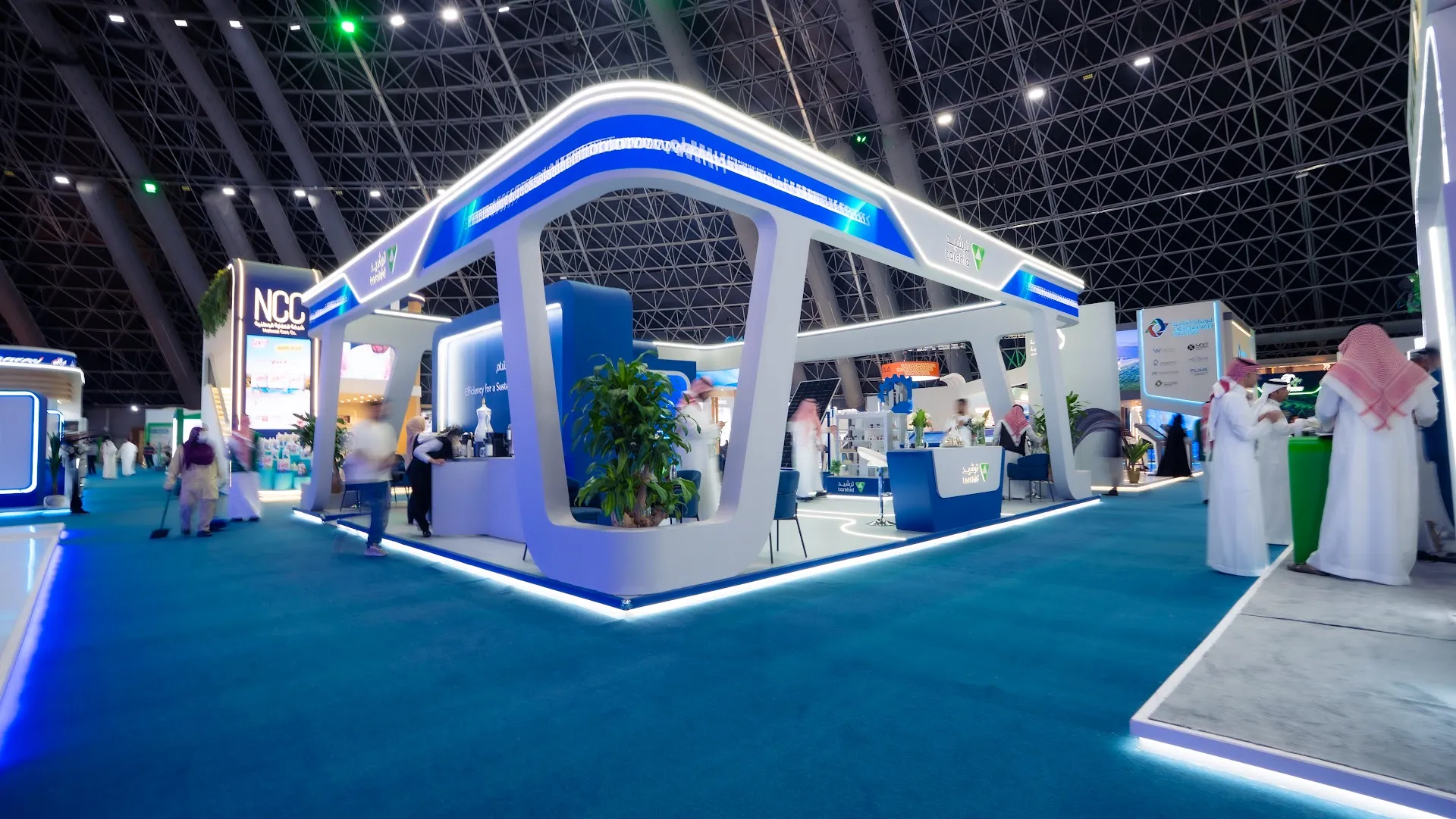 Tarshid 10 × 12 m exhibition booth at Saudi Industry Forum 2026, Jeddah Superdome
