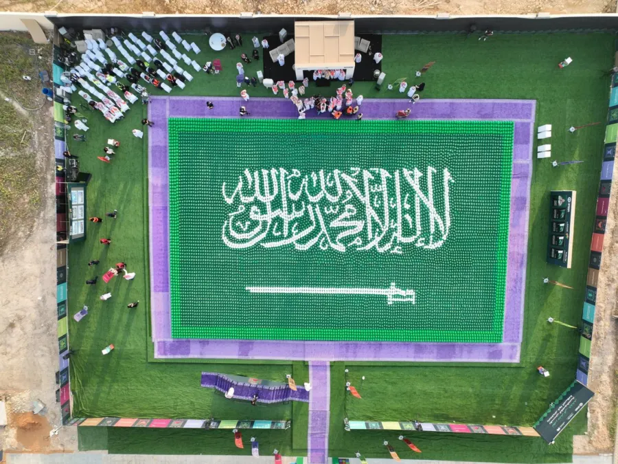 The world’s largest helmet mosaic flag